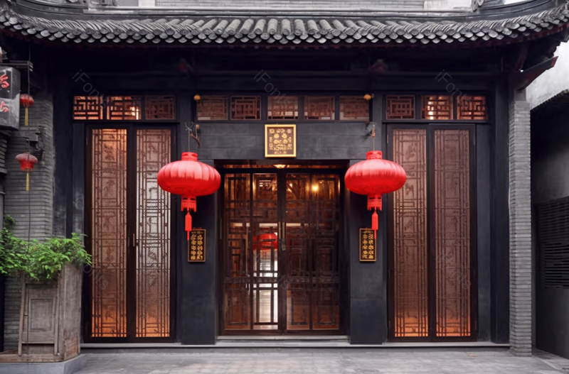 成都宽巷子建筑日景古典风格灯笼,高清,摄影图,摄影图片,图片大全,摄影图免费下载